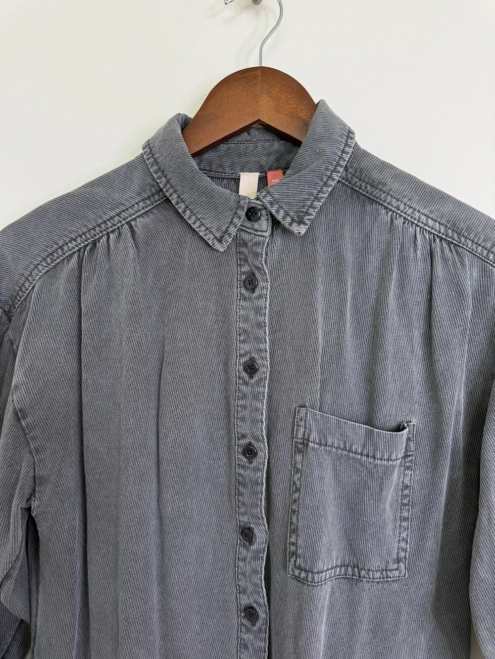 Pilcro Anthropologie Grey Button Down Shirt Size XXS